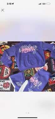 Graphic Print Sweatshirt and Jogger Set Purple